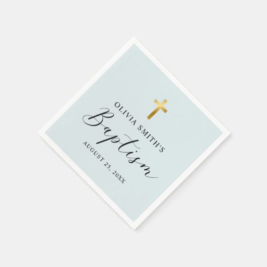 Moderne Minimalistische Script-Taufe Serviette (Ecke)