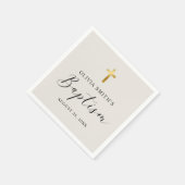 Moderne Minimalistische Script-Taufe Serviette (Ecke)