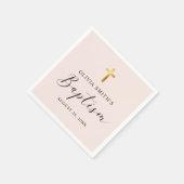 Moderne Minimalistische Script-Taufe Serviette (Ecke)