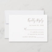 Moderne Minimalistische Script Taupe Hochzeit RSVP Karte (Vorderseite)