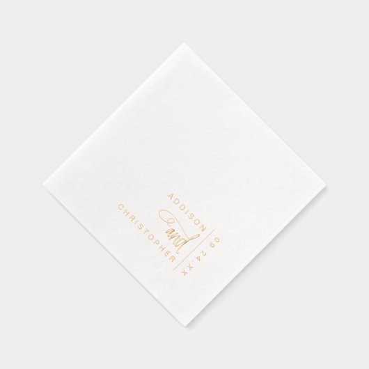Moderne Minimalistische Script Typografie Wedding Servietten Mit Folie (Rechts)