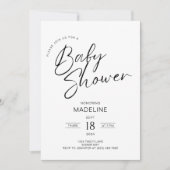Moderne Minimalistische Script Typografy Baby Show Einladung (Vorderseite)