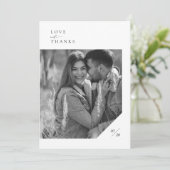 Moderne Minimalistische Script Typografy Foto Wedd Dankeskarte (Stehend Vorderseite)