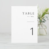 Moderne Minimalistische Script Wedding Tischnummer (Stehend Vorderseite)