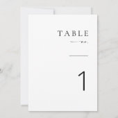 Moderne Minimalistische Script Wedding Tischnummer (Rückseite)