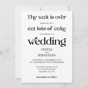 Moderne Minimalistische Script White Wedding Einladung