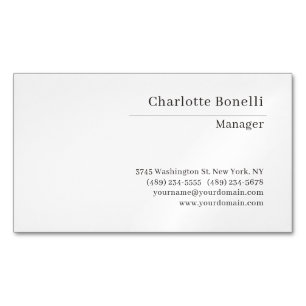 Moderne minimalistische Serifen-Schriftart einfach Magnetische Visitenkarte