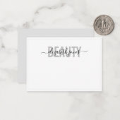 Moderne Minimalistische Signatur Schwarz/Weiß Mitteilungskarte (Vorderseite/Rückseite Beispiel)