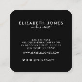 Moderne Minimalistische Signatur Schwarz/Weiß Quadratische Visitenkarte (Rückseite)