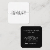 Moderne Minimalistische Signatur Schwarz/Weiß Quadratische Visitenkarte (Vorne/Hinten)