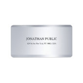 Moderne Minimalistische Silber Elegant Template Tr Adressaufkleber (Vorne)
