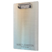 Moderne Minimalistische silberne Reflexion Klemmbrett (Links)