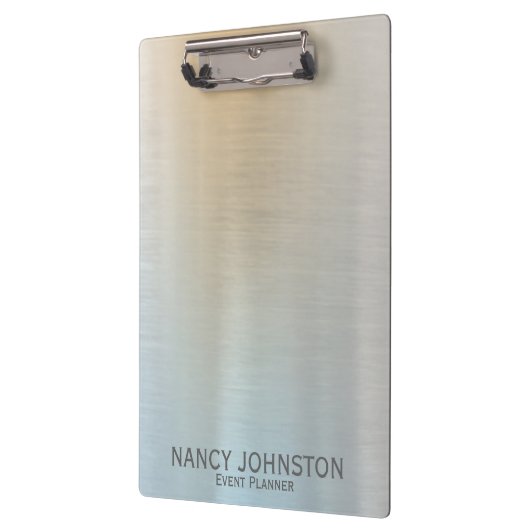 Moderne Minimalistische silberne Reflexion Klemmbrett (Links)