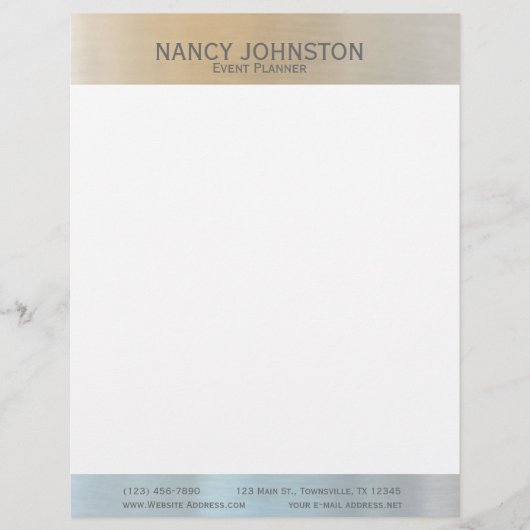 Moderne Minimalistische Silberreflektion Briefkopf (Vorderseite)