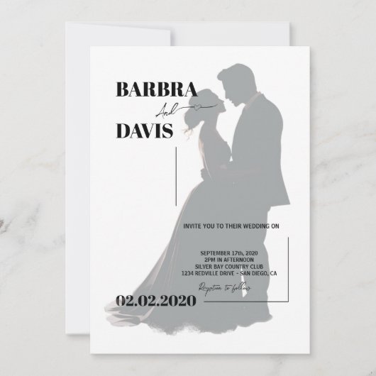 Moderne Minimalistische Silhouette Einladung (Vorderseite)