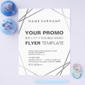 Moderne Minimalistische Silver Geometric 8.5"x11" Flyer (Einzeln)