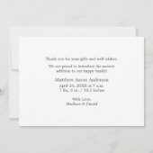 Moderne Minimalistische Simple Baby Liebe Danke (Rückseite)