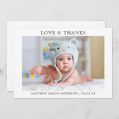 Moderne Minimalistische Simple Baby Liebe Danke (Vorne/Hinten)