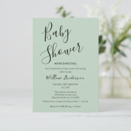 Moderne minimalistische Skript-Baby-Shower-Einladu Einladung