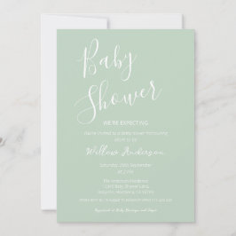 Moderne minimalistische Skript-Baby-Shower-Einladu Einladung