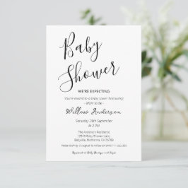 Moderne minimalistische Skript-Baby-Shower-Einladu Einladung