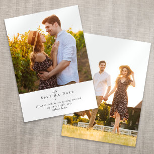 Moderne minimalistische Skript-Foto-Hochzeit Save The Date