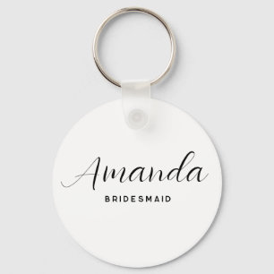 Moderne minimalistische Skript-Junggesellinnen-Abs Schlüsselanhänger