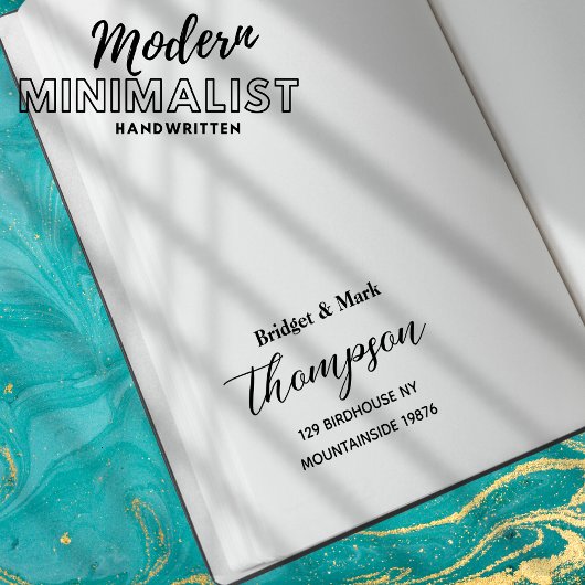 Moderne Minimalistische Skriptadresse Gummistempel