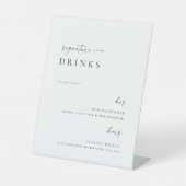 Moderne Minimalistische Skriptaufdrucksgetränke fü Sockelschild (Vorderseite)