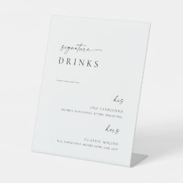 Moderne Minimalistische Skriptaufdrucksgetränke fü Sockelschild