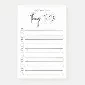 Moderne, Minimalistische Skriptauflistungen Post-it Klebezettel (Vorderseite)