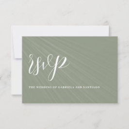 Moderne Minimalistische Skriptaufschrift Emerald G RSVP Karte
