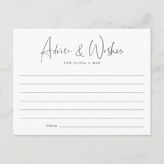 Moderne Minimalistische Skriptberatung & Wunschkar Begleitkarte (Vorderseite)