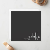 Moderne Minimalistische Skriptbezeichnung aus schw Mitteilungskarte (Vorderseite/Rückseite Beispiel)