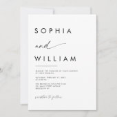 Moderne Minimalistische Skriptdetails QR-Code Hoch Einladung (Vorderseite)