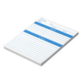 Moderne Minimalistische Skripte Mittelblauer Rezep Notizblock (Rotiert)