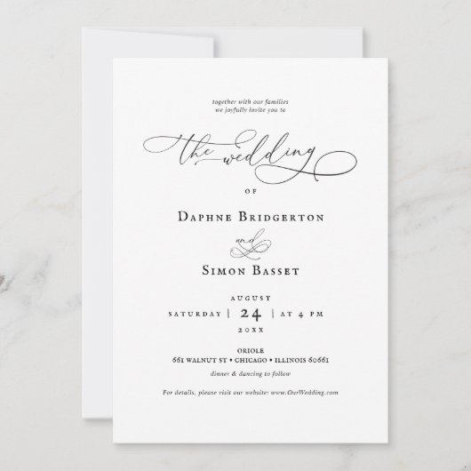 Moderne Minimalistische Skripteinladung Einladung (Vorderseite)