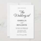 Moderne Minimalistische Skripteinladung Einladung (Vorderseite)