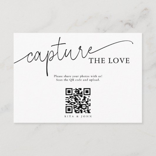 Moderne Minimalistische Skripterfassung Der QR-Cod Begleitkarte (Vorderseite)