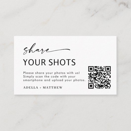 Moderne Minimalistische Skripterfassung Der QR-Cod Begleitkarte (Vorderseite)