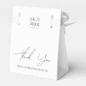 Moderne Minimalistische Skripthochzeit Geschenkschachtel (Rückseite)