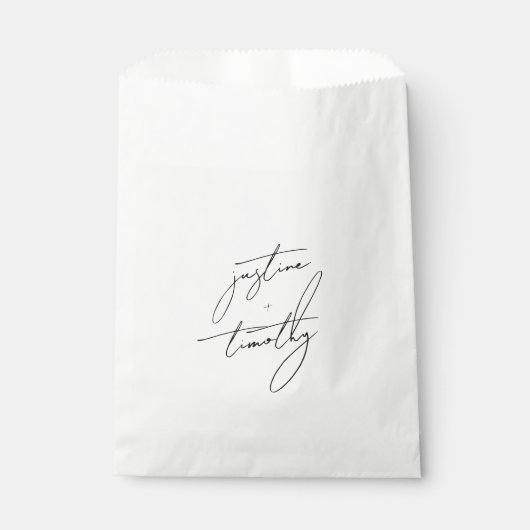 Moderne Minimalistische Skripthochzeit Geschenktütchen (Vorderseite)