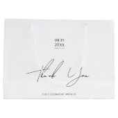 Moderne Minimalistische Skripthochzeit Große Geschenktüte (Rückseite)