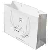 Moderne Minimalistische Skripthochzeit Große Geschenktüte (Rückseite Schrägansicht)