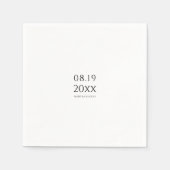 Moderne Minimalistische Skripthochzeit Serviette (Vorderseite)