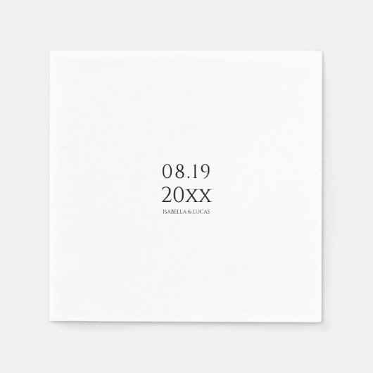 Moderne Minimalistische Skripthochzeit Serviette (Vorderseite)