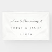 Moderne Minimalistische Skripthochzeit Willkommen Banner (Horizontal)