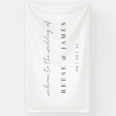 Moderne Minimalistische Skripthochzeit Willkommen Banner (Vertikal)