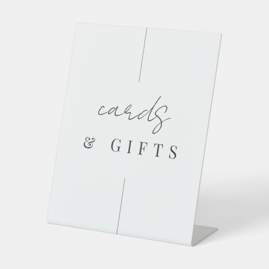 Moderne Minimalistische Skriptkarten und Geschenke Sockelschild (Vorderseite)