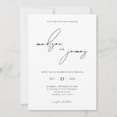 Moderne Minimalistische Skriptnamen Hochzeit Einladung (Vorderseite)